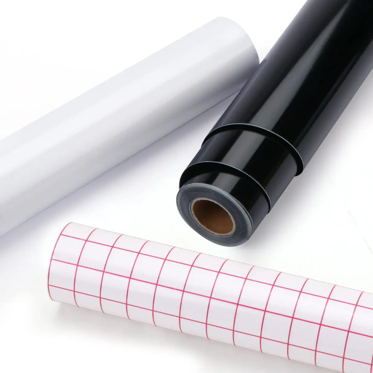 HTVRONT Glossy Black & White Permanent Vinyl Roll 4.26m (12" x 14FT) with Transfer Tape | Cricut Compatible - main product image
