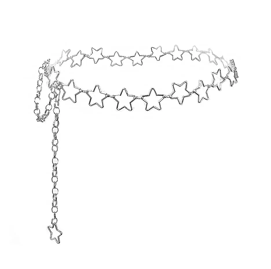 Eyraevor Silver Star Waist Chain 45 Inch | Elegant Y2K Body Jewelry Accessory - view 2
