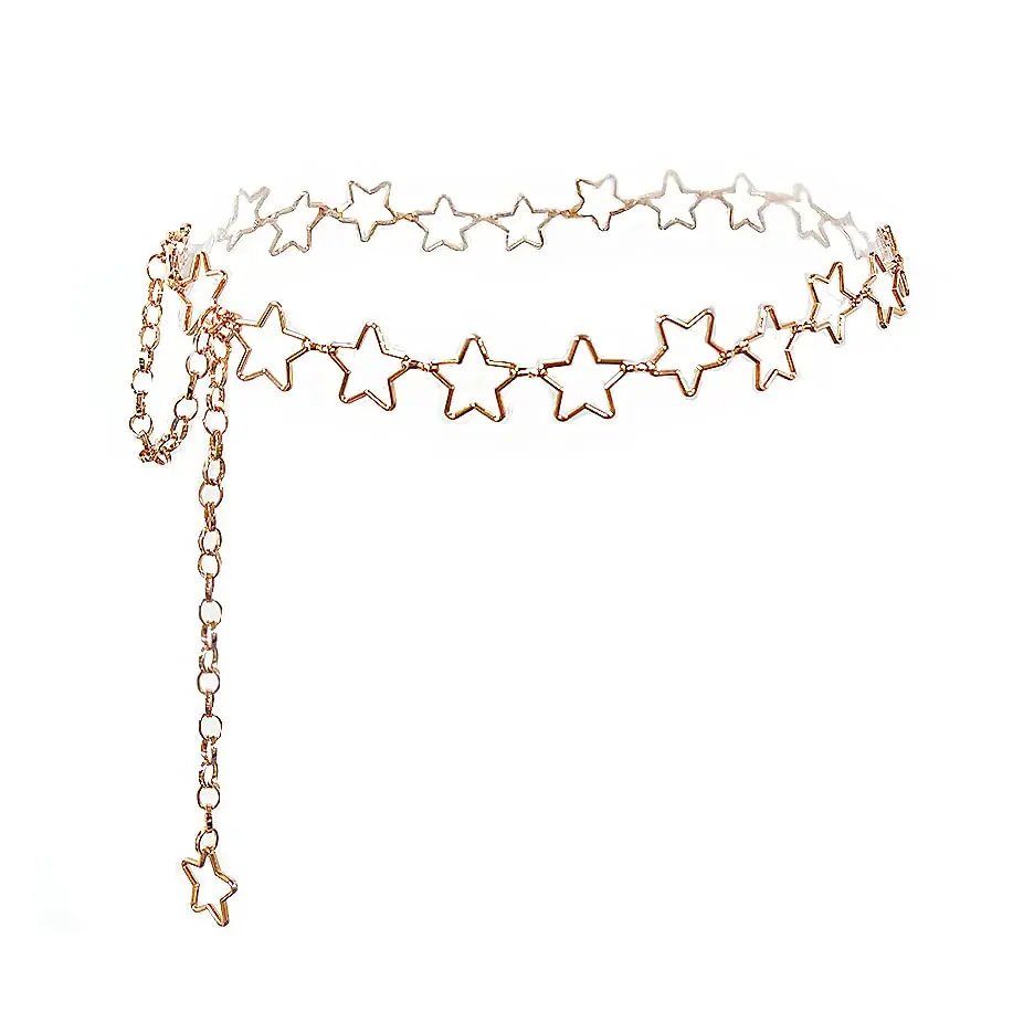 Eyraevor Silver Chain Belt Star Waist Chain 45 inch | Elegant Y2K Body Jewelry for Women - main product image
