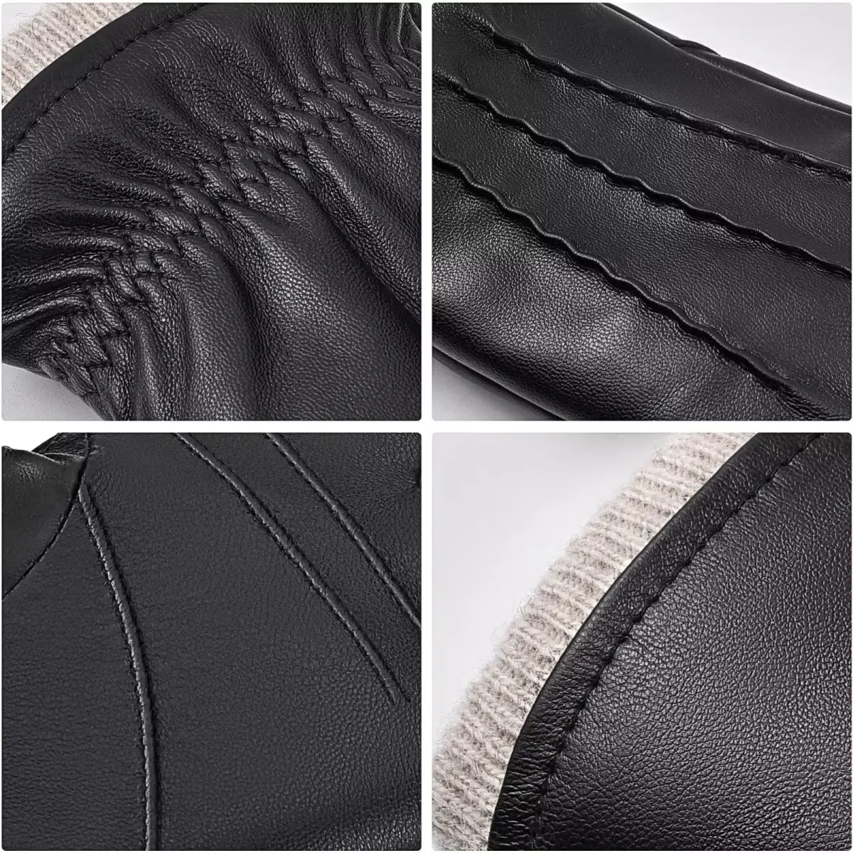 MAGILINK Men's Leather Gloves Touchscreen Texting, Winter Gloves with Thermal Wool Fleece Lined, Black Small | 0.09 kg (0.2 lb) - view 5
