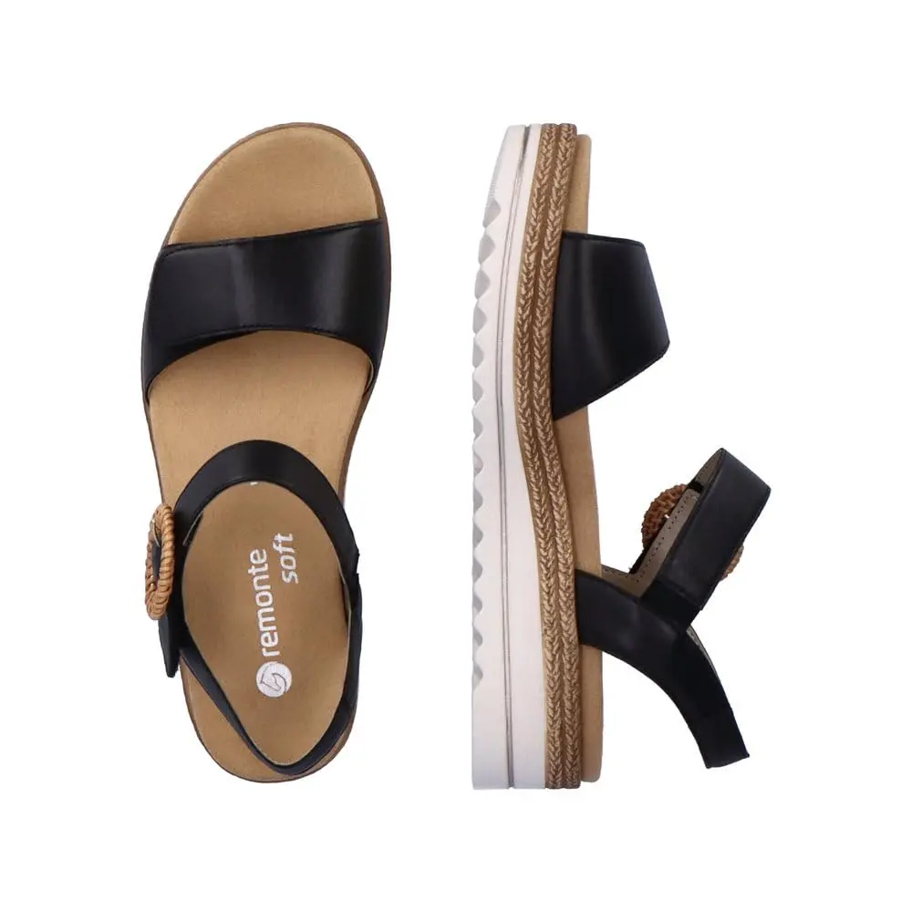 Remonte D0q52 Women's Sandals Black 38 EU / 7 US | Ultra Soft Leather Comfort - view 9