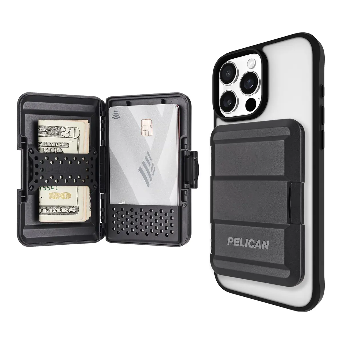 Pelican MagSafe Wallet for iPhone - Black | Slim Magnetic Phone Wallet with Card Holder - main product image
