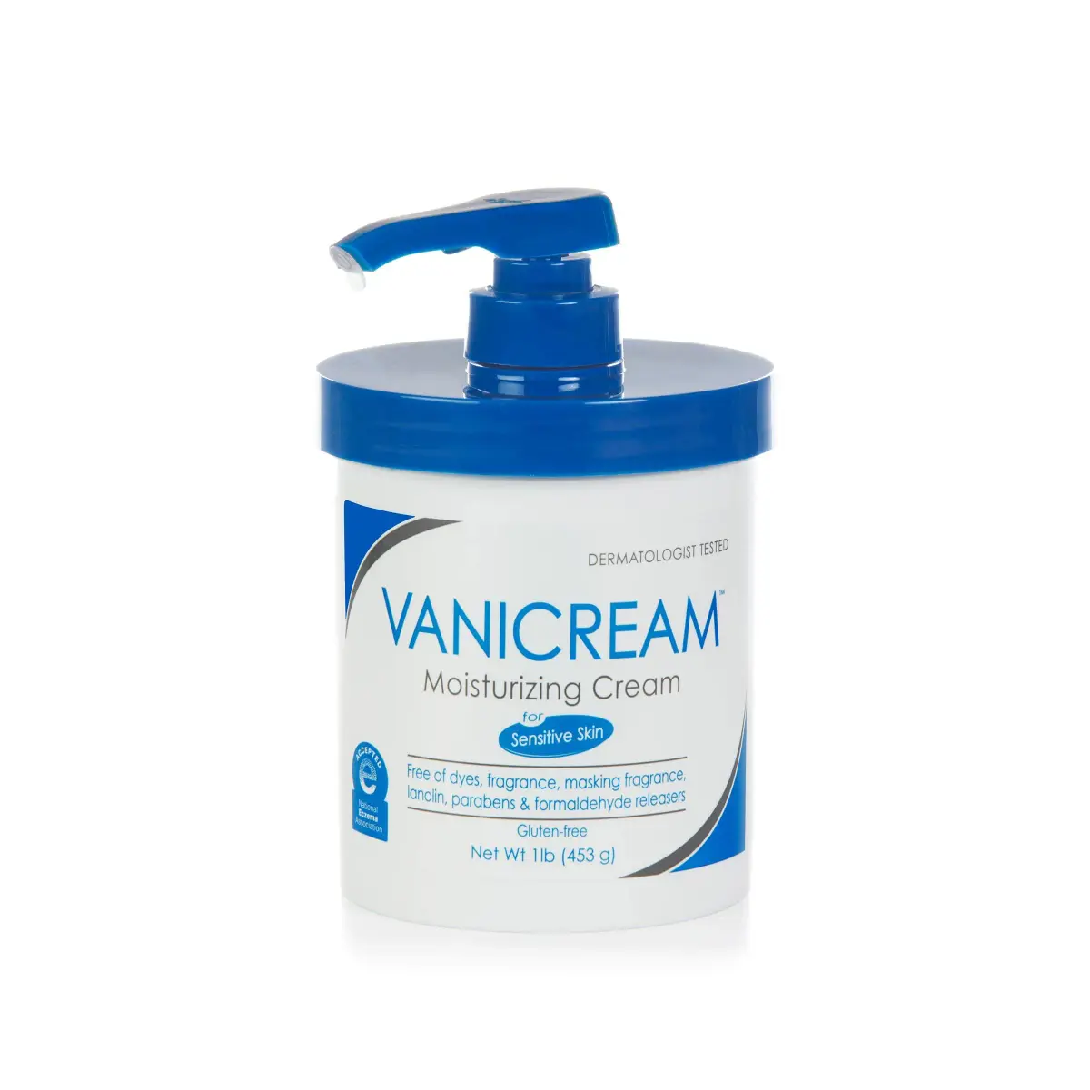 Vanicream Moisturizing Skin Cream with Pump Dispenser 473ml (16 fl oz) | Gentle Moisturizer for Sensitive Skin - main product image