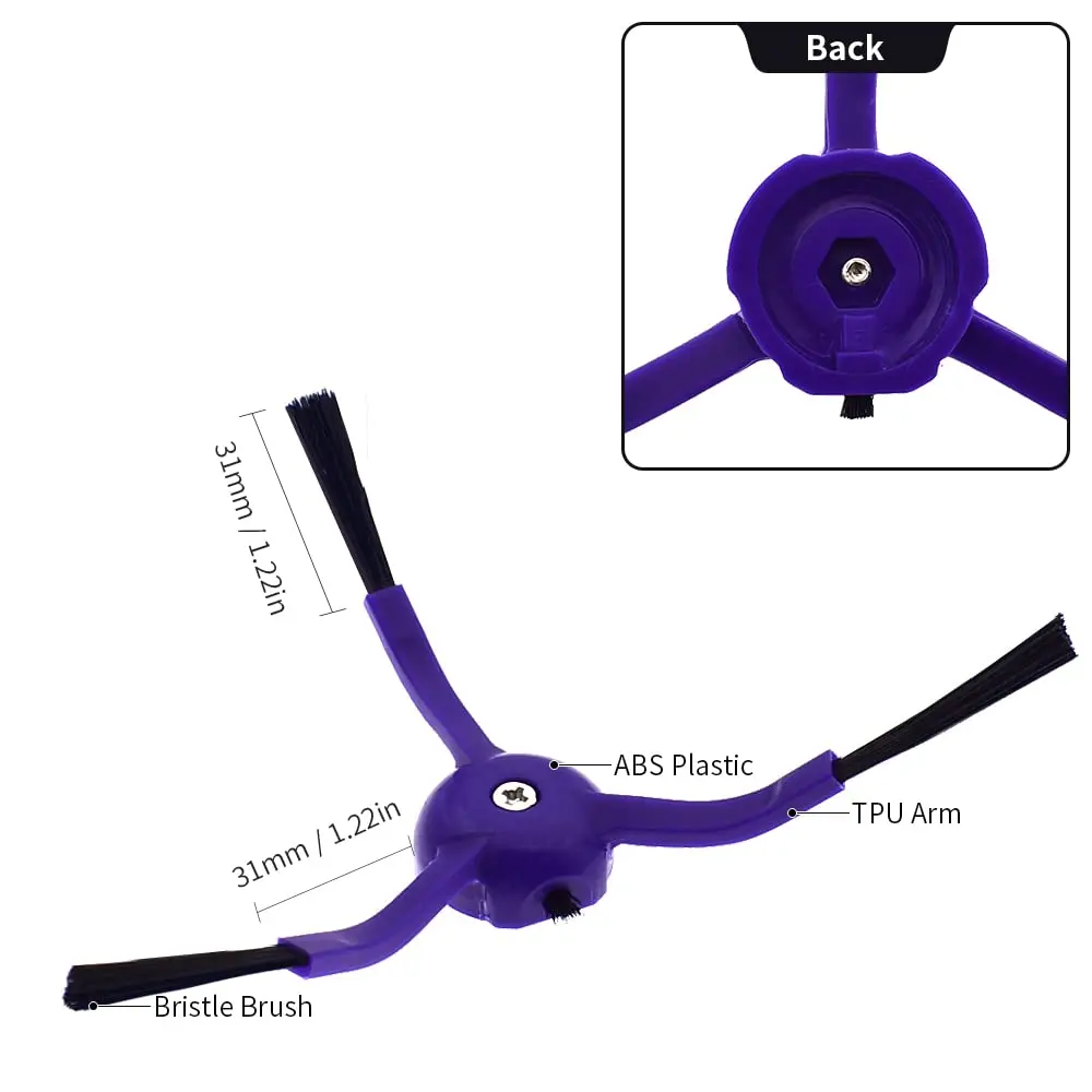 neutop Replacement Side Brushes for eufy RoboVac X8, X8 Hybrid | Deep Corner & Wall Cleaning (110 characters) - view 3