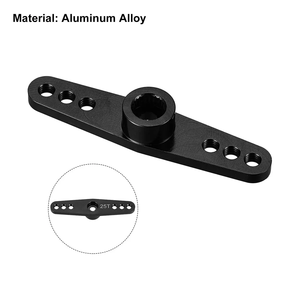 MECCANIXITY 25T Servo Arm Horn Black 3.1mm | Aluminum Alloy for RC Car Large Torque Digital Coreless Servo Parts - view 4