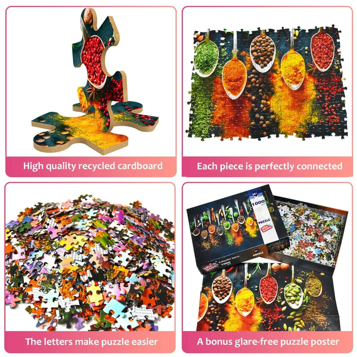 HUADADA 1000 Piece Jigsaw Puzzle World Spices | Adults Puzzle for Relaxation & Brain Boosting - view 2