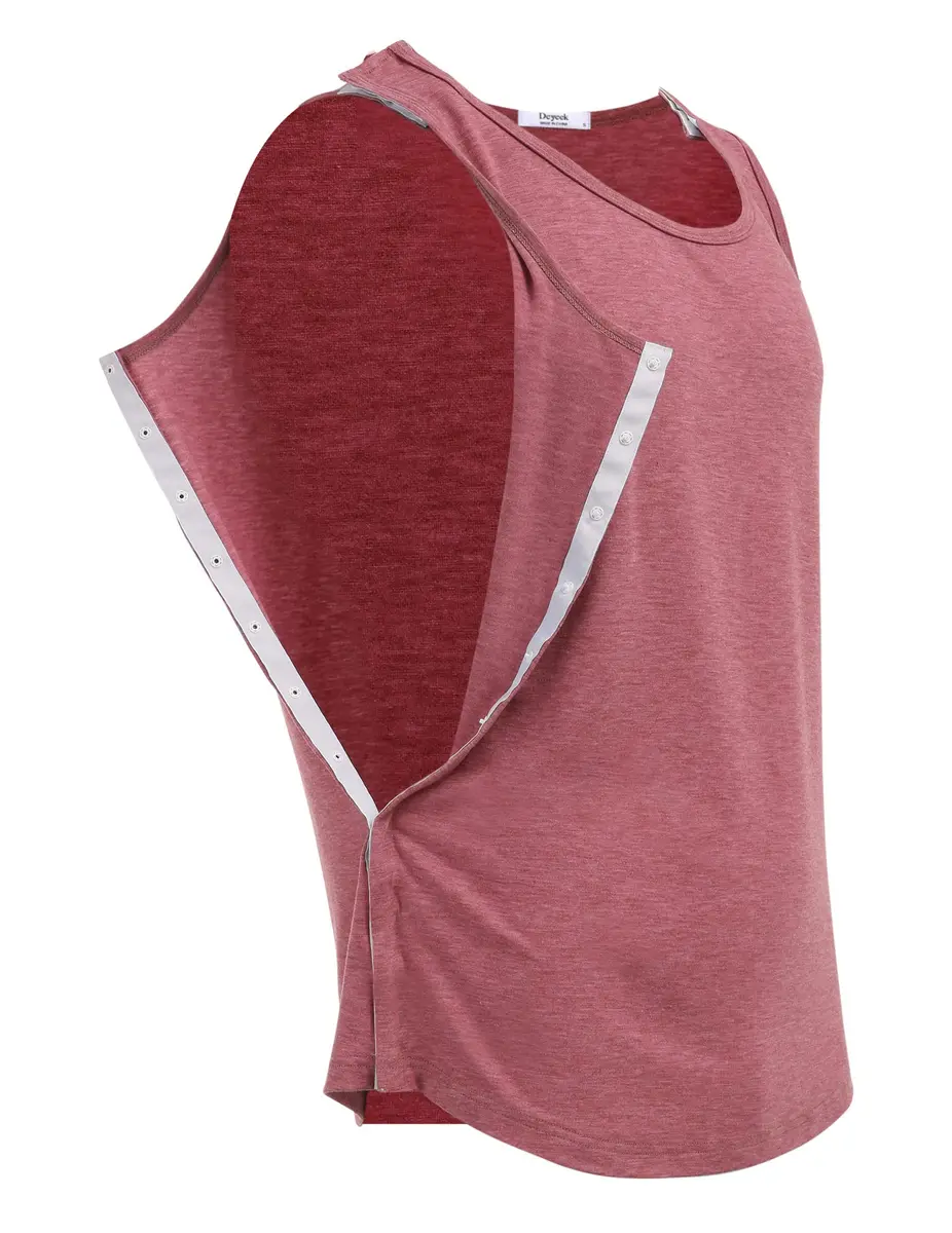 Deyeek Post Shoulder Surgery Shirts for Women & Men | Tearaway Snap Tank Top for Recovery & Comfort - view 6