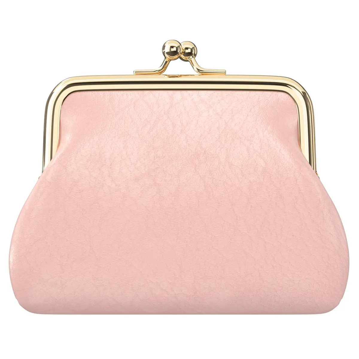 Nipichsha Coin Purse Pink | PU Leather Wallet with Kiss Lock (5.3 x 4.5 inch) - main product image