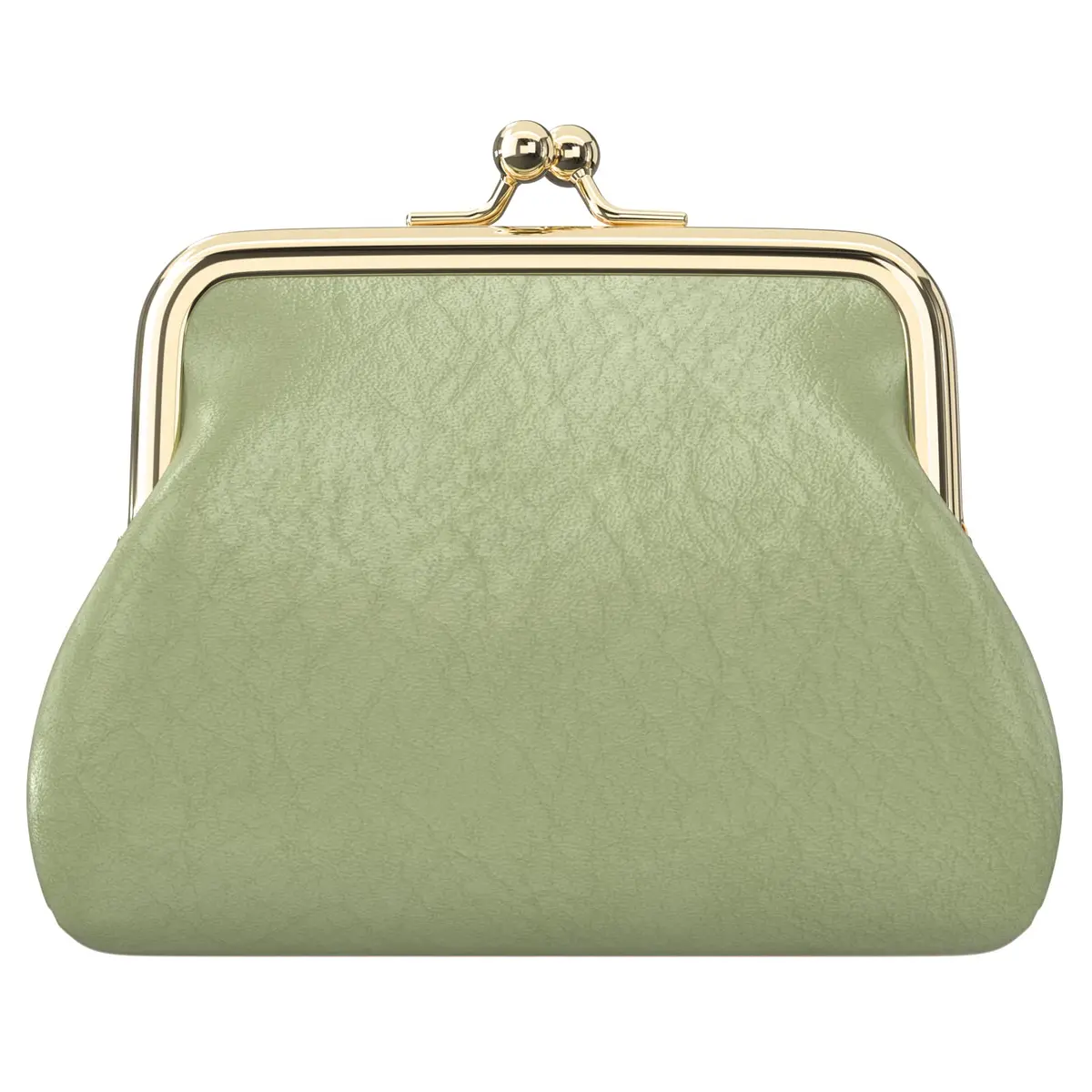 Nipichsha Small PU Leather Coin Purse with Kiss Lock Clasp, 13.5cm (5.3 Inch) | Green - main product image