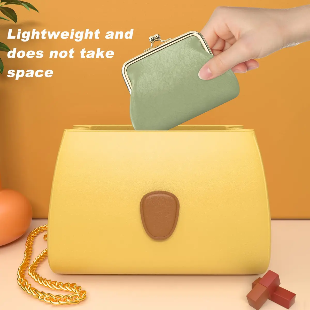 Nipichsha Small PU Leather Coin Purse with Kiss Lock Clasp, 13.5cm (5.3 Inch) | Green - view 7