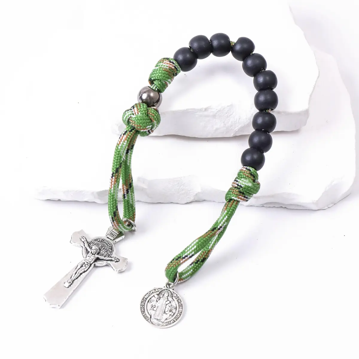 Nazareth Store One Decade Paracord Rosary 28.5cm (11.22") with St. Benedict Medal & Cross | Pocket Travel Rosary - view 2