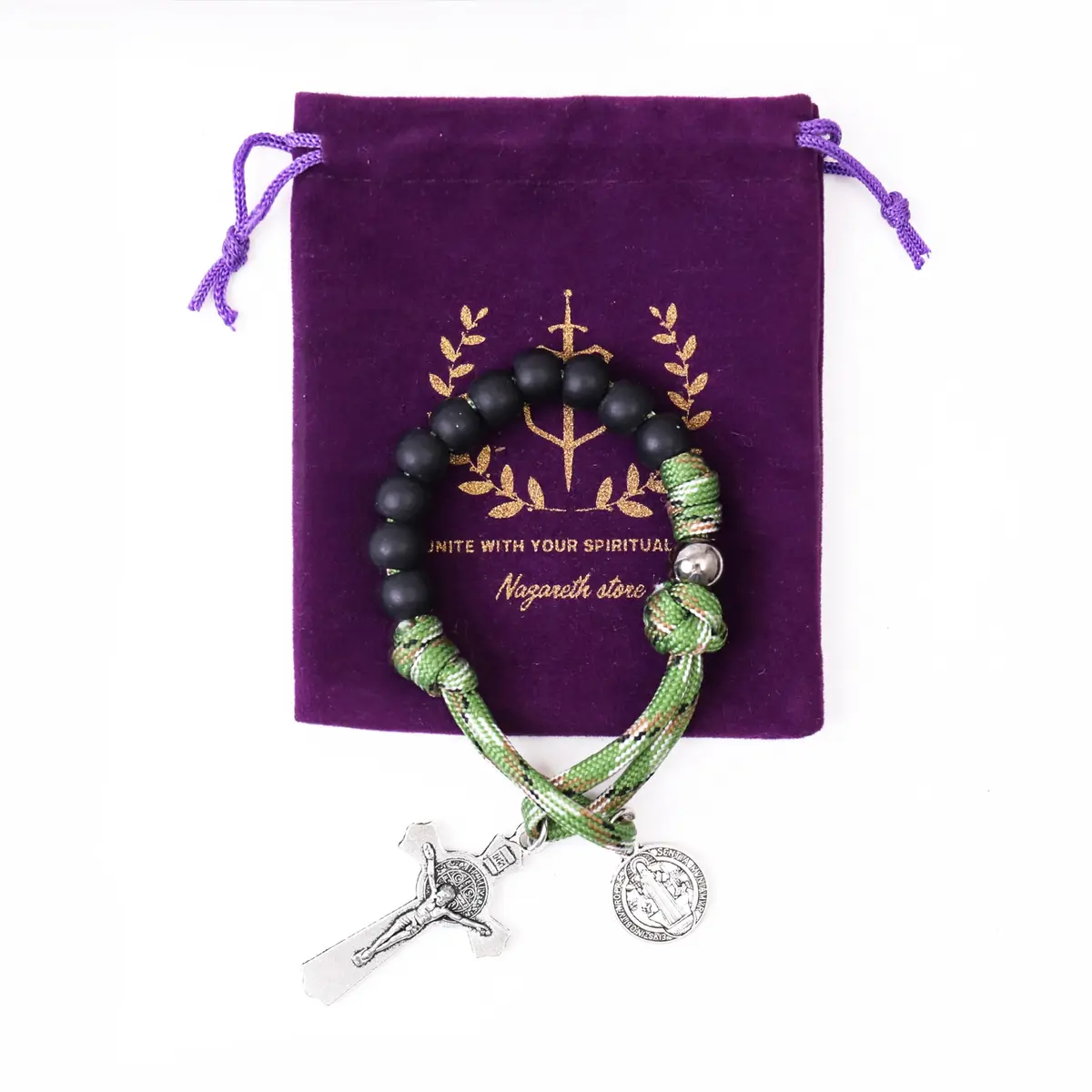 Nazareth Store One Decade Paracord Rosary 28.5cm (11.22") with St. Benedict Medal & Cross | Pocket Travel Rosary - view 4