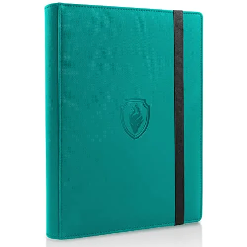 Fabmaker 9 Pocket Card Binder for 360 Cards, Turquoise | Archival Safe Display Album - main product image