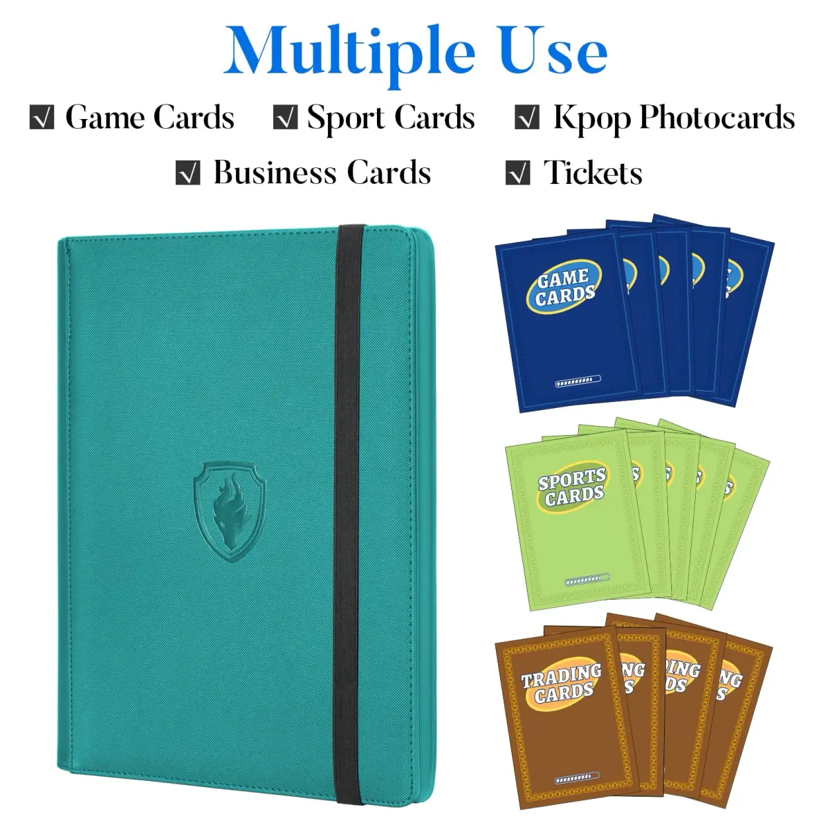 Fabmaker 9 Pocket Card Binder for 360 Cards, Turquoise | Archival Safe Display Album - main product image