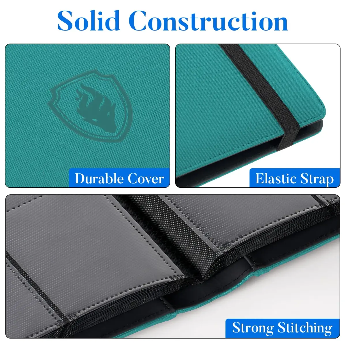 Fabmaker 9 Pocket Card Binder for 360 Cards, Turquoise | Archival Safe Display Album - view 2