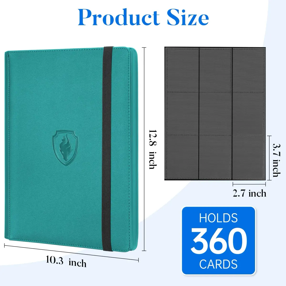 Fabmaker 9 Pocket Card Binder for 360 Cards, Turquoise | Archival Safe Display Album - view 5