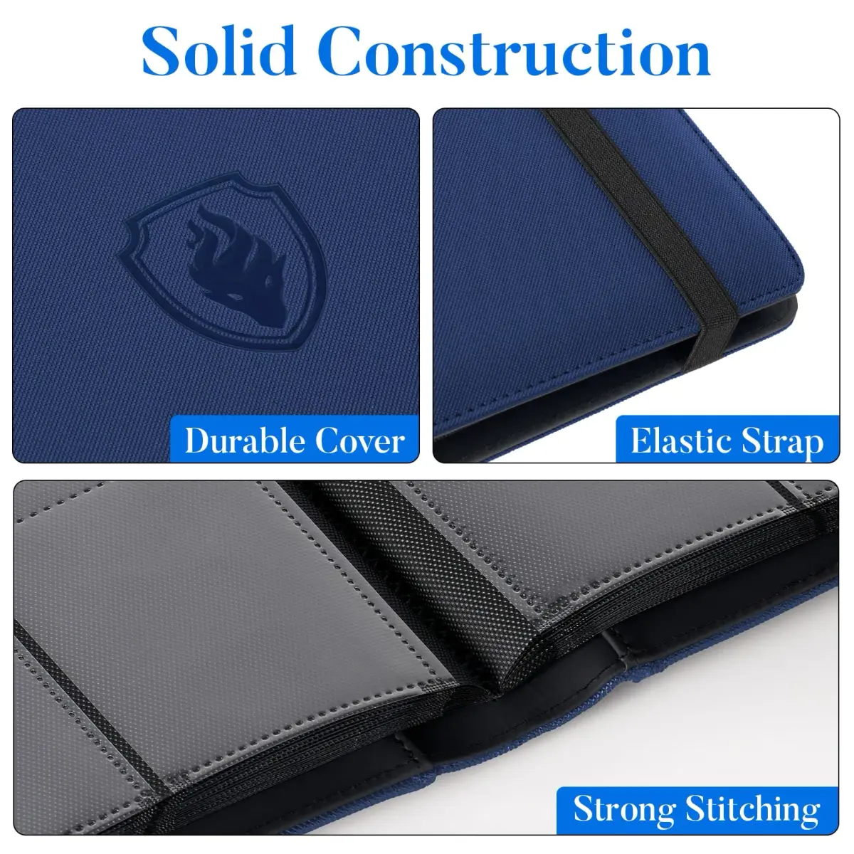 Fabmaker 9 Pocket Card Binder for 360 Cards, Navy Blue | Organize & Protect Your Trading Cards - view 2