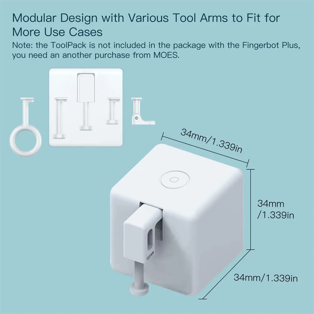 MoesGo 2nd Generation Smart Bluetooth Fingerbot Plus | Wireless Light Switch Button Pusher, Alexa & Google Compatible - view 5