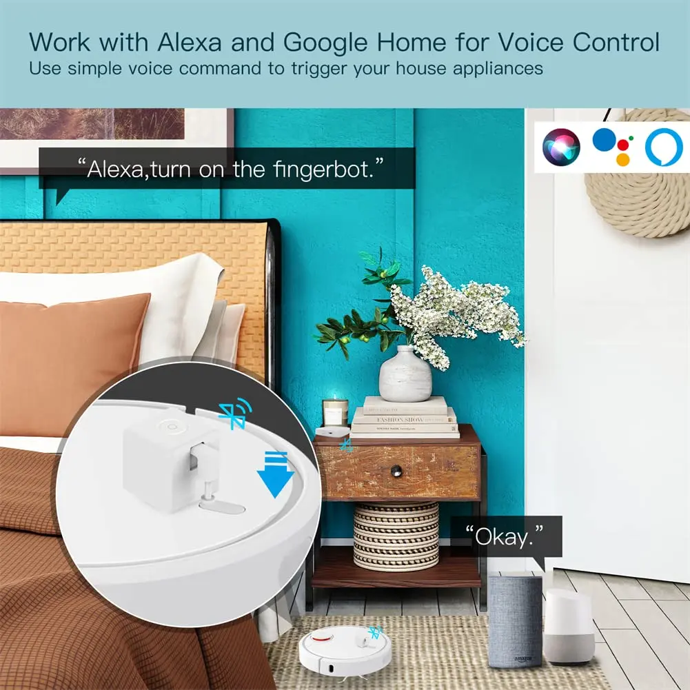 MoesGo 2nd Generation Smart Bluetooth Fingerbot Plus | Wireless Light Switch Button Pusher, Alexa & Google Compatible - view 7