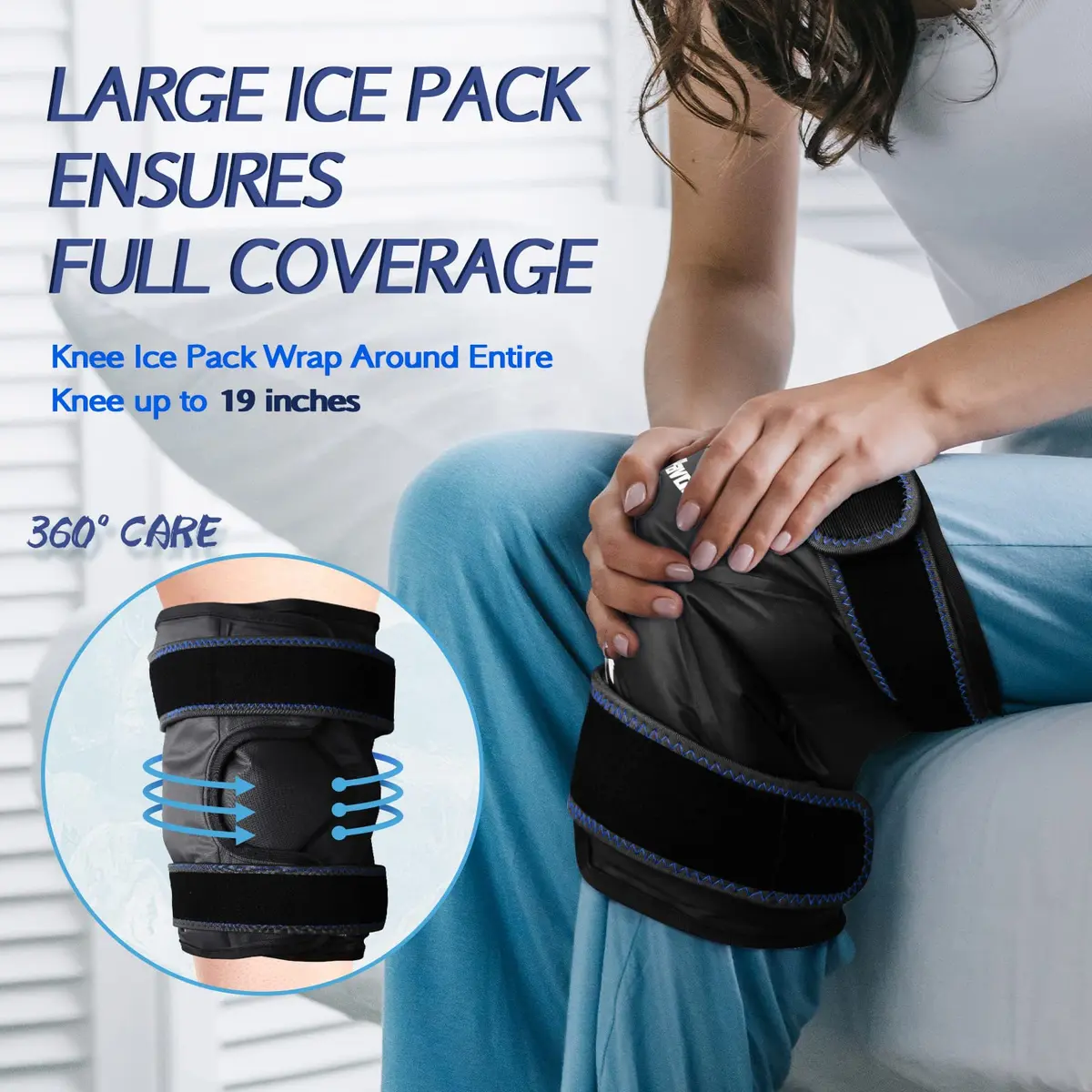 KingPavonini XXL Knee Ice Pack Wrap Around Entire Knee | Large Cold Therapy for Pain Relief & Swelling - view 2