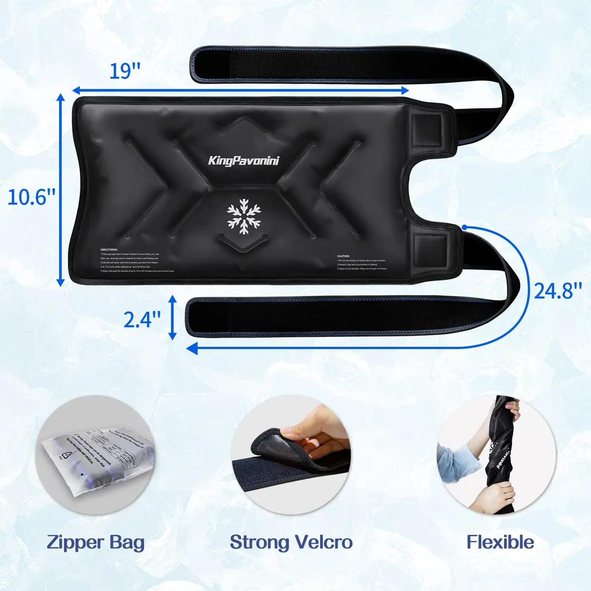 KingPavonini XXL Knee Ice Pack Wrap Around Entire Knee | Large Cold Therapy for Pain Relief & Swelling - view 3