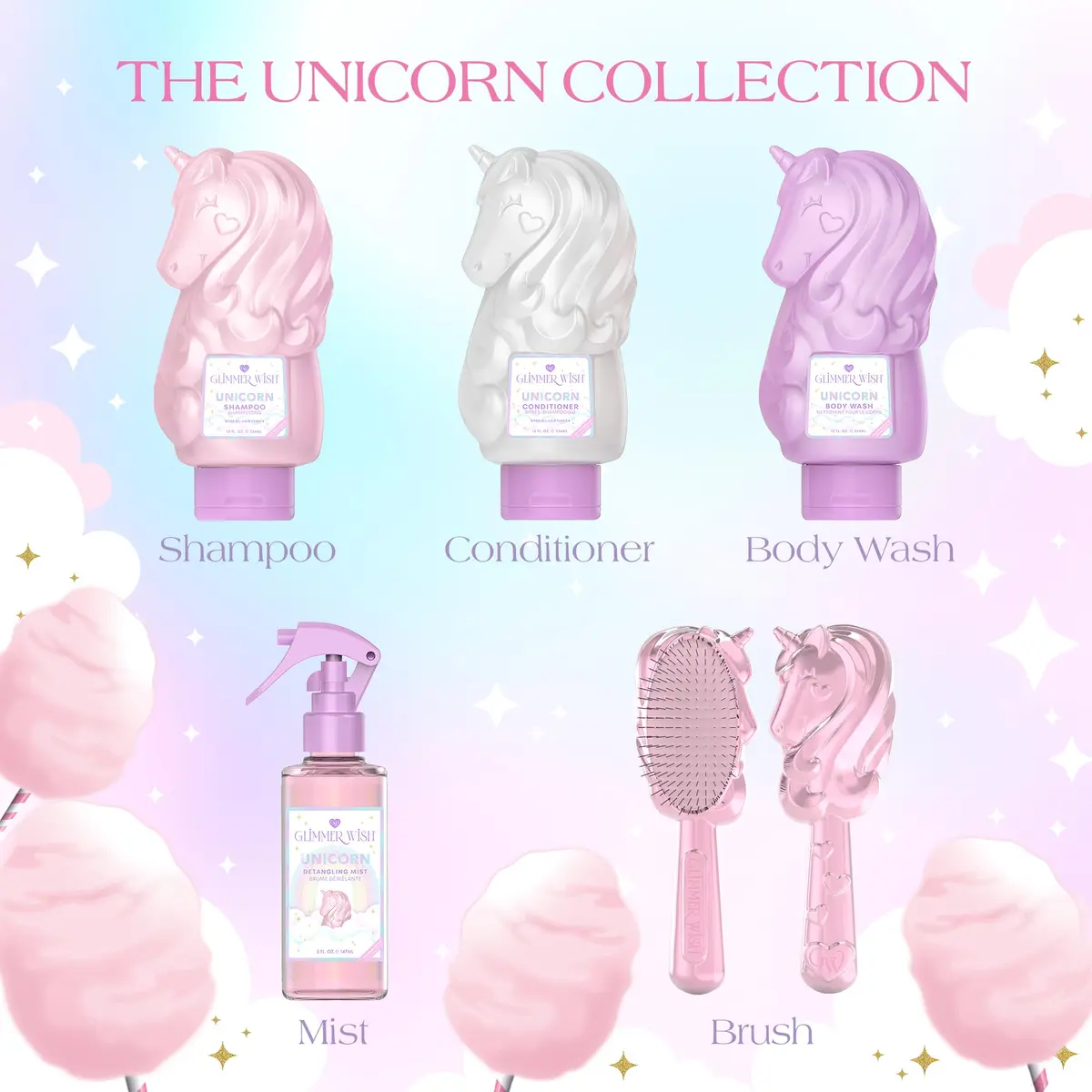 Glimmer Wish Unicorn Kids Shampoo 12 Fl Oz | Paraben & Sulfate Free, Cotton Candy Scent, Gentle & Moisturizing - view 7