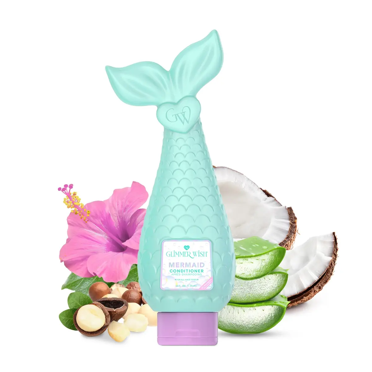 Glimmer Wish Mermaid Kids Conditioner 12 Fl Oz | Paraben & Sulfate Free, Tropical Beach Scent, Strong & Smooth Hair - main product image
