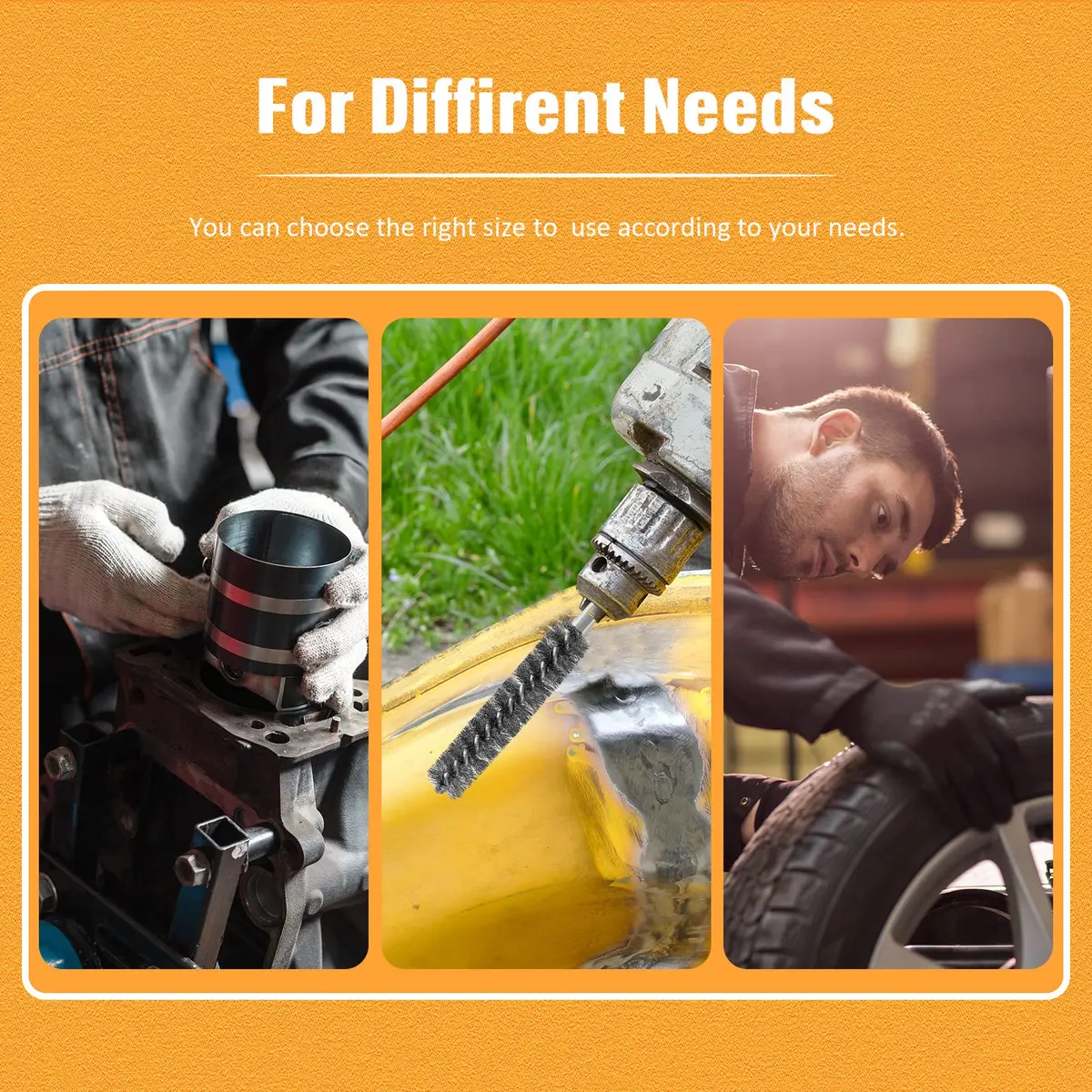 Geiserailie Stainless Steel Bore Brush 0.8-1.9cm | Rust & Deburring Tool for Power Drill - view 6