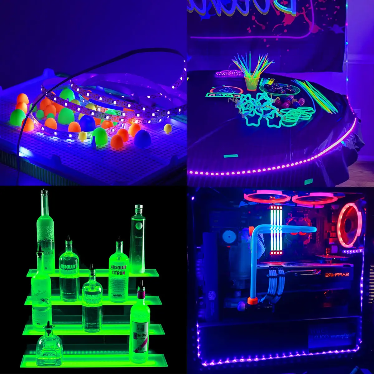 GREENIC USB Black Light Strip 6.6ft | 10W UV LED for Halloween & Party - view 6