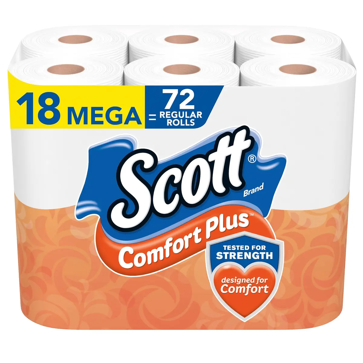 Scott Comfort Plus Toilet Paper, 1-Ply, White, 462 Sheets/Roll | Designed for Comfort & Strength - main product image