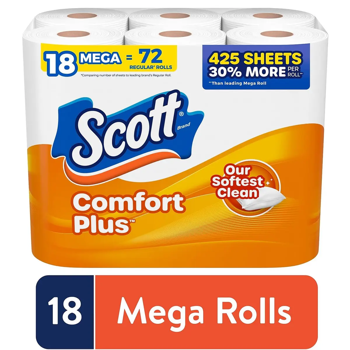 Scott Comfort Plus Toilet Paper, 1-Ply, White, 462 Sheets/Roll | Designed for Comfort & Strength - view 2