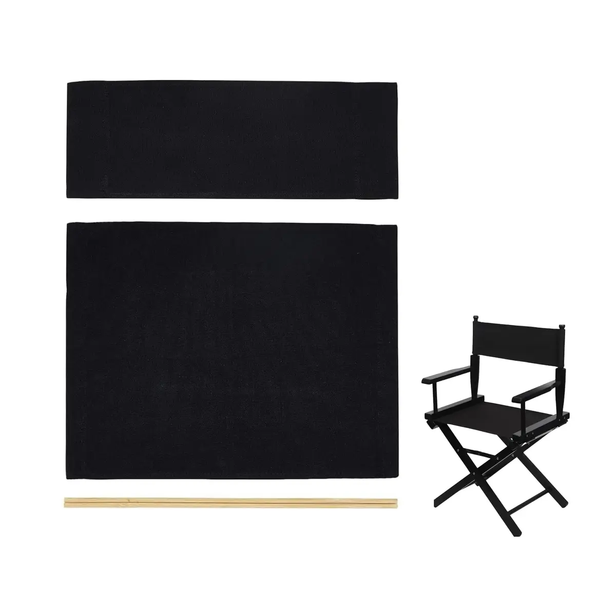 Khakho Director Chair Canvas Replacement Seat & Back Kit | 54x41cm (21.3x16.1") Seat, 53x20cm (20.9x7.9") Back - main product image