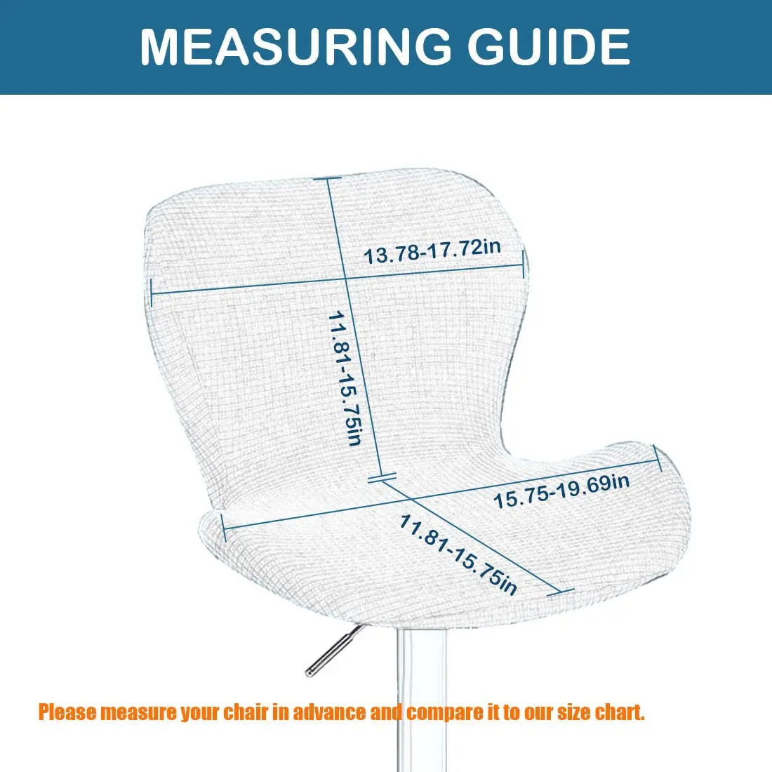 Daunkang Stretch Counter Height Stools Cover Set of 4 | Jacquard Swivel Chair Protector Off White - view 2