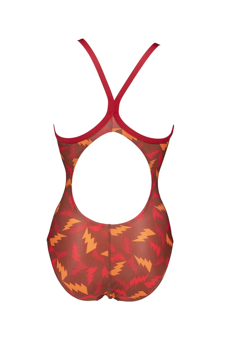 ARENA Women's Lightning Colors Light Drop Back One Piece, Red-Red Multi, 22 | Chlorine-Resistant, UPF 50+ Performance Swimsuit - view 4