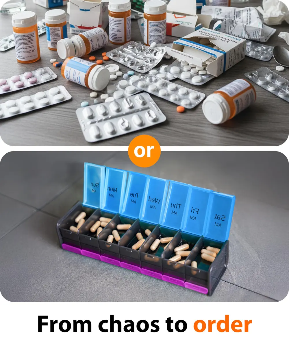 BEXEEN Extra Large Pill Organizer XXL Pill Box 7 Day | 14 Compartments (14 Count) - view 8