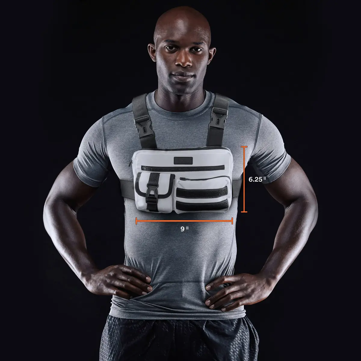 Fitdom Running Chest Pack for Men | Tactical Sports Utility Bag with Pockets - view 2