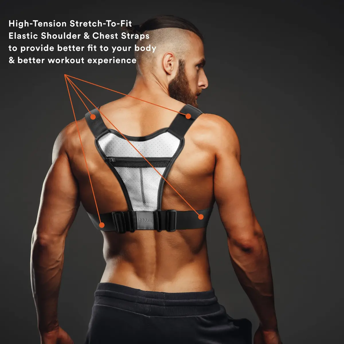 Fitdom Running Chest Pack for Men | Tactical Sports Utility Bag with Pockets - view 4