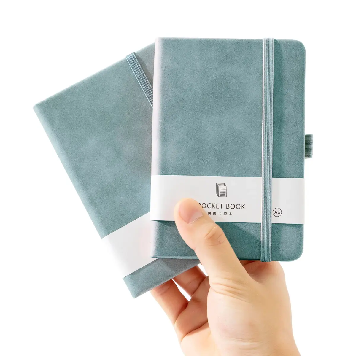 Animusphere Blue 2Pack Pocket Notebook 10.2cm x 14.5cm (4" x 5.7") | Classic Leather Cover with Pen Holder - main product image