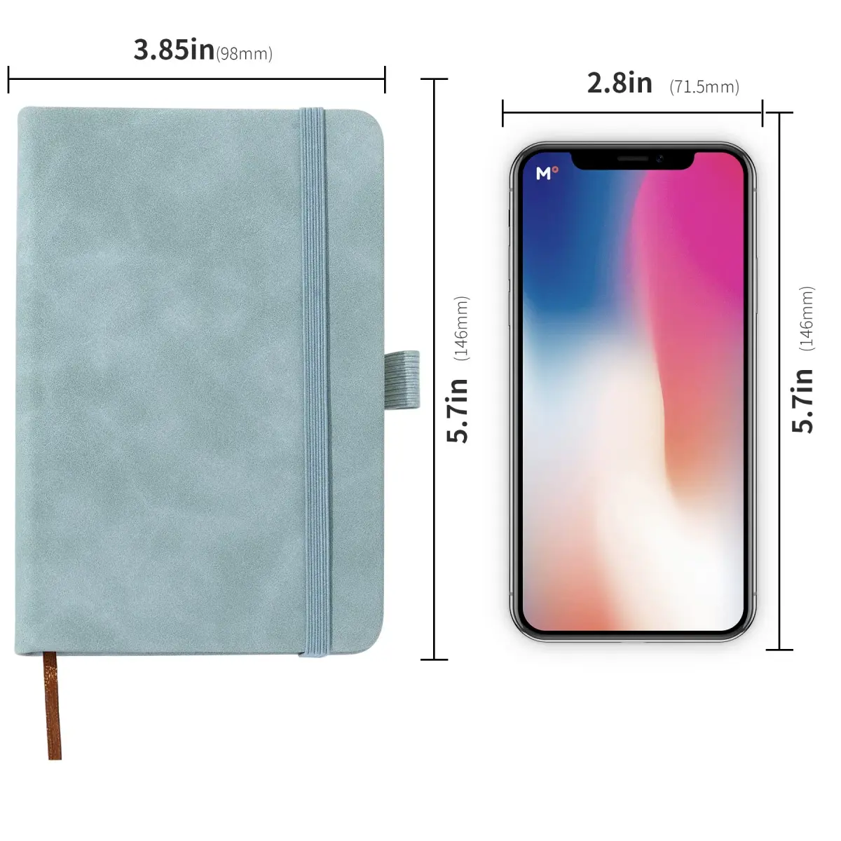 Animusphere Blue 2Pack Pocket Notebook 10.2cm x 14.5cm (4" x 5.7") | Classic Leather Cover with Pen Holder - view 2