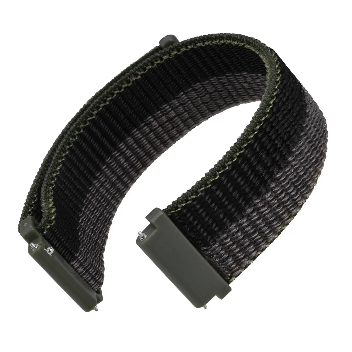 WOCCI 20mm Adjustable Nylon Watch Band | Quick Release Sport Loop Strap (Black/Grey) - main product image