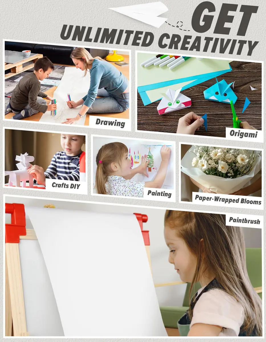 Joyooss Easel Paper Roll, Drawing Art Paper for Kids 15”x 984’ | Multifunctional, Durable & Eco-Friendly - view 5