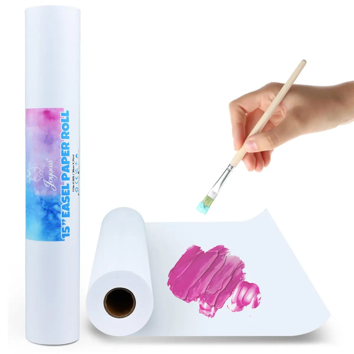 Joyooss Easel Paper Roll, Drawing Art Paper for Kids 15”x 984’ | Multifunctional, Durable & Eco-Friendly - main product image