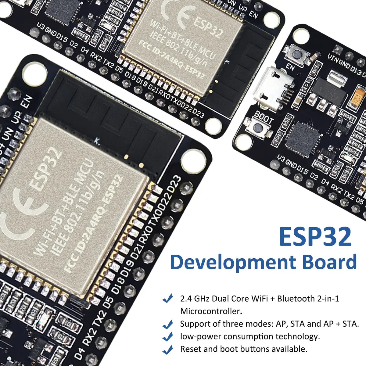 KeeYees ESP32S ESP32 Development Board 30PIN | Dual Core WLAN + Bluetooth, 2PCS - view 4