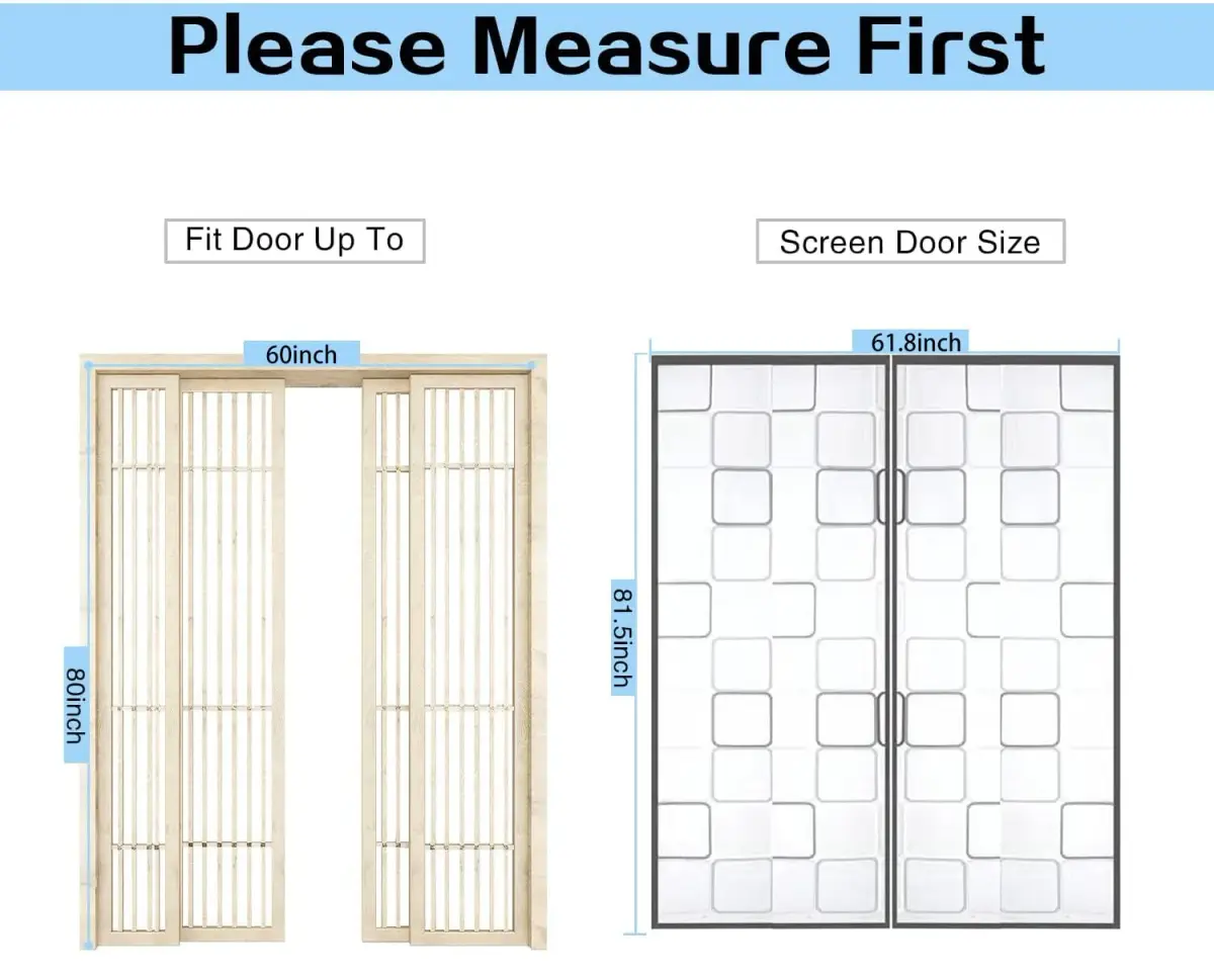 Alyseldy Magnetic Thermal Door Curtain 60" x 80" | Energy Saving Insulated Screen Door for Patio & AC Rooms - view 3