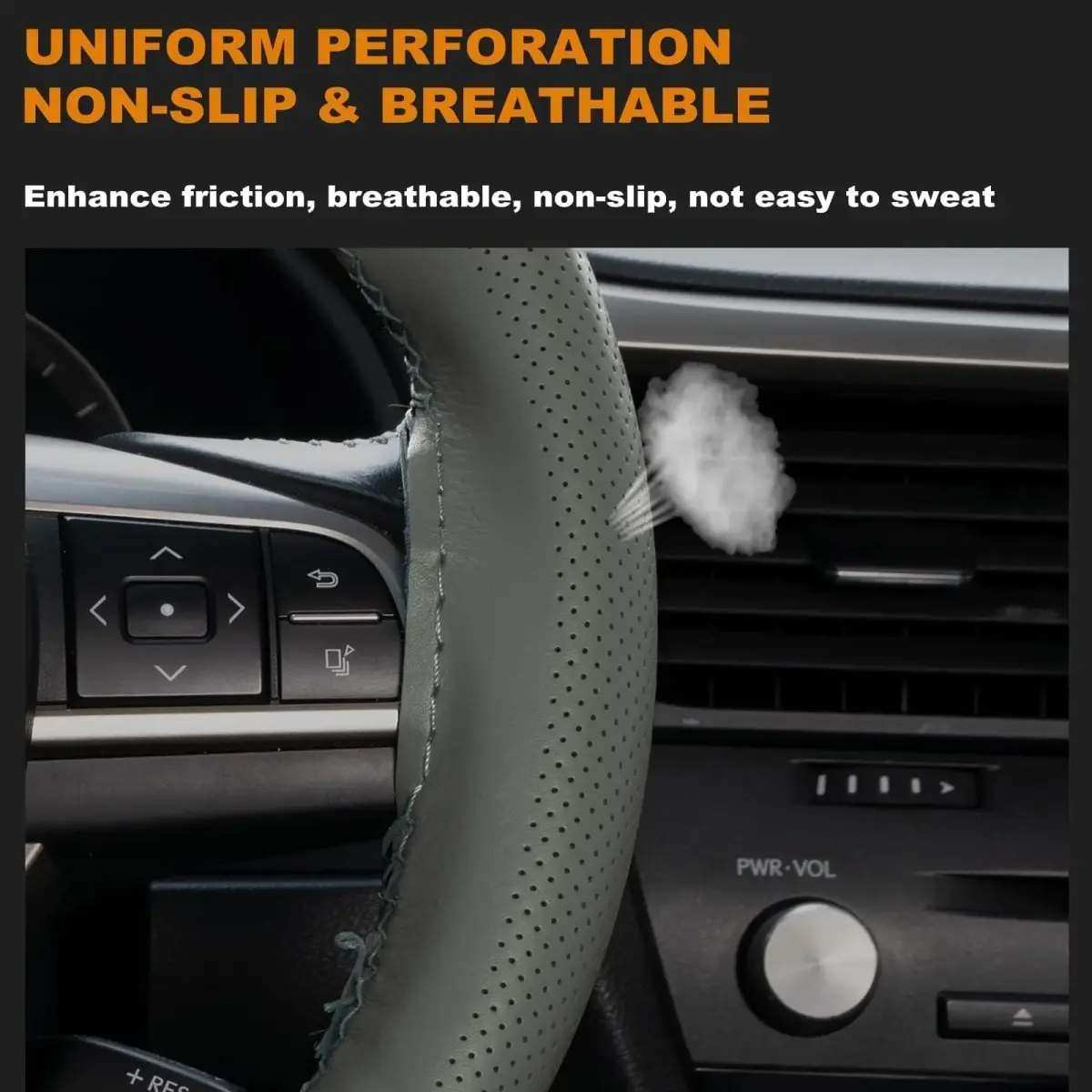 AUTOXBERT Genuine Leather DIY Steering Wheel Cover 38cm (15 Inch) | Hand Sewing Wrap with Needles & Thread - view 5