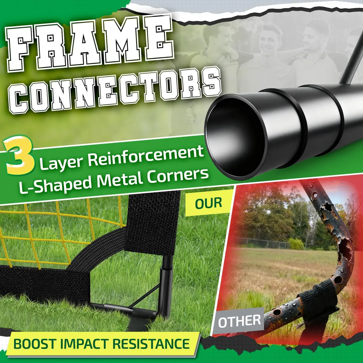 Happy Jump Portable Soccer Goal 7x5 & 5x3.6 FT | Large-Frame Youth Training Net, Weather-Resistant, Easy Setup - view 6