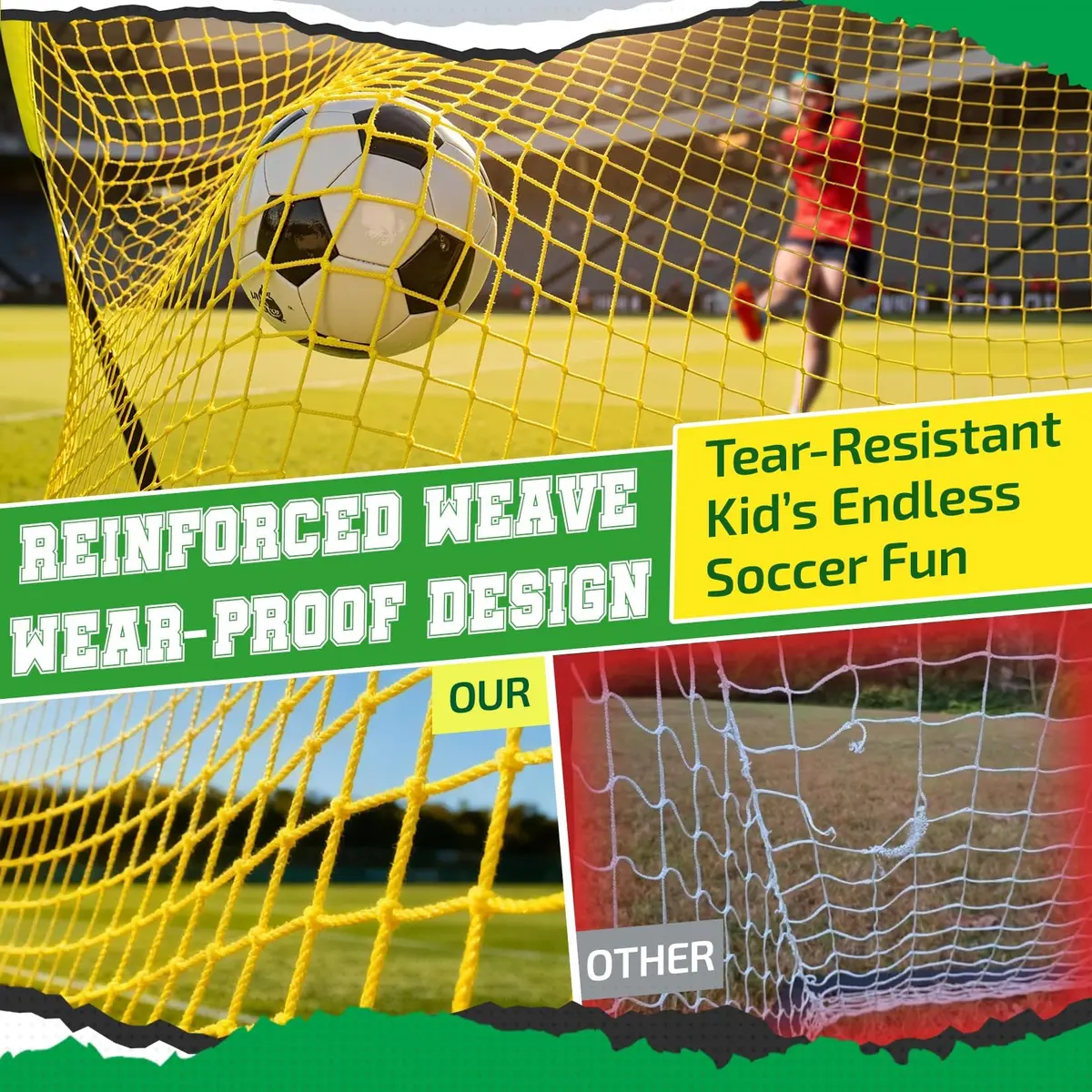 Happy Jump Portable Soccer Goal 7x5 & 5x3.6 FT | Large-Frame Youth Training Net, Weather-Resistant, Easy Setup - view 9