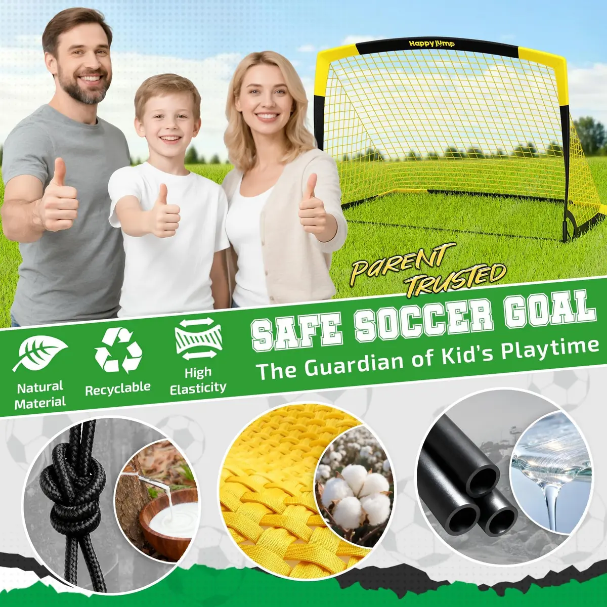 Happy Jump Portable Soccer Goal 7x5 & 5x3.6 FT | Large-Frame Youth Training Net, Weather-Resistant, Easy Setup - view 4