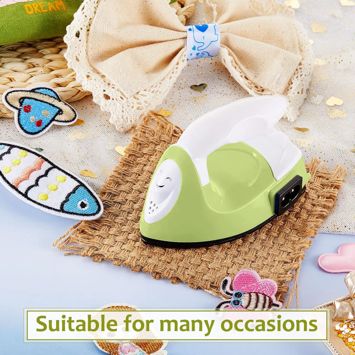 Honoson Mini Craft Iron with Charging Base Tiny, Fruit Green | Portable DIY Heat Press for Small Projects - view 7