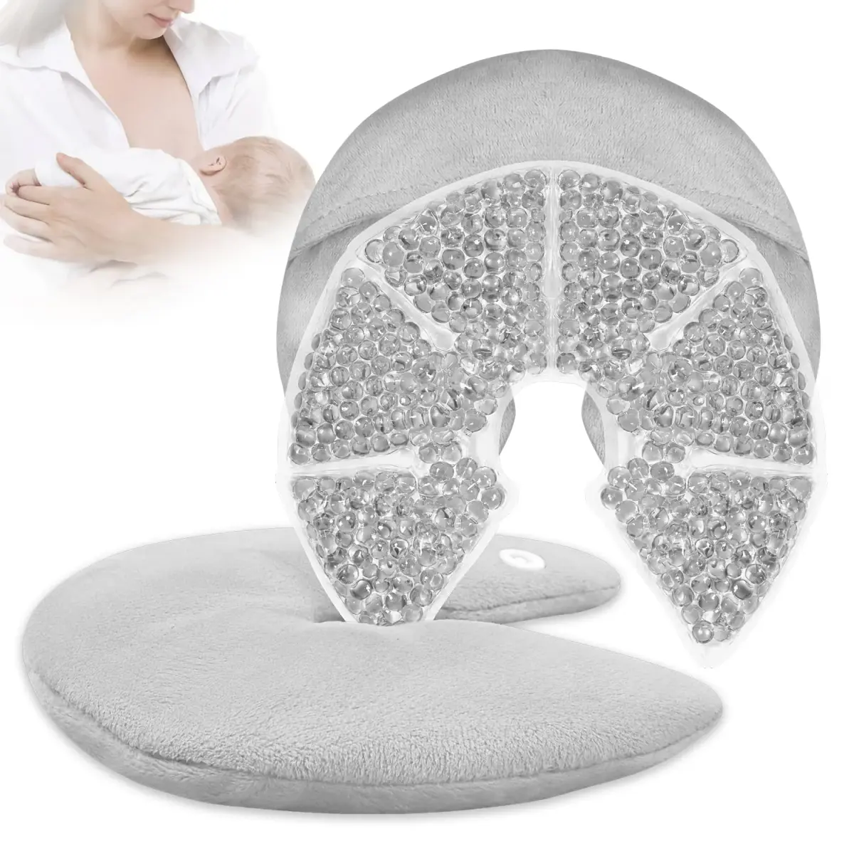 CONBELLA Breast Ice Packs 2 Pack | Therapeutic Gel Pads for Engorgement, Mastitis, Clogged Ducts, Nipple Pain, Improve Milk Flow - main product image